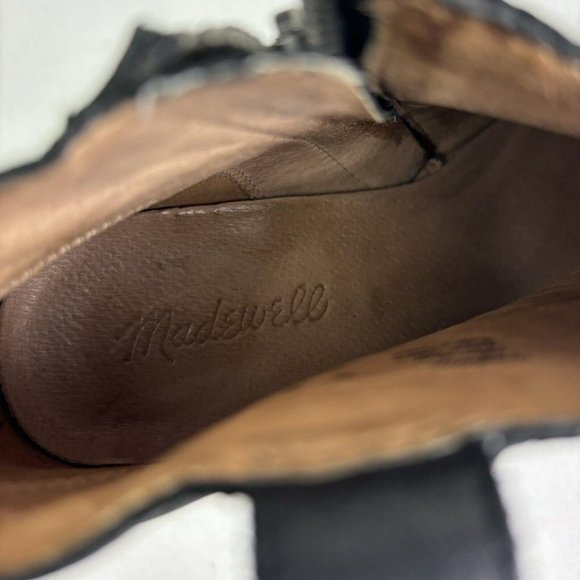 Madewell The‎ Billie Ankle Bootie Women’s 8.5 Black Leather Zip Shoes Heel - Picture 6 of 10